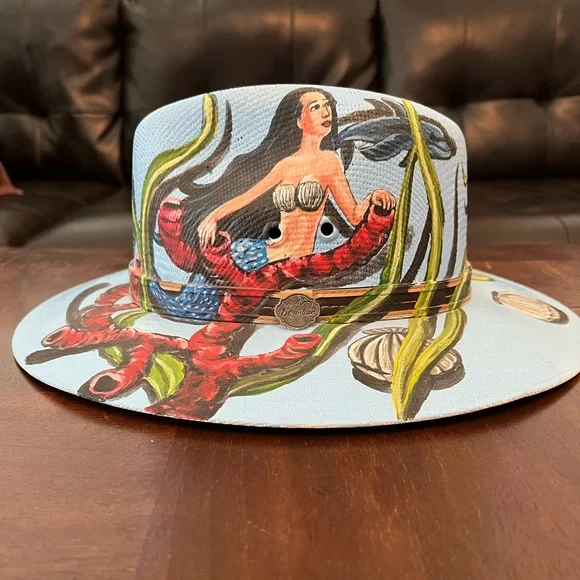 Accessories | Handpainted Mermaid Mural Hat | Poshmark